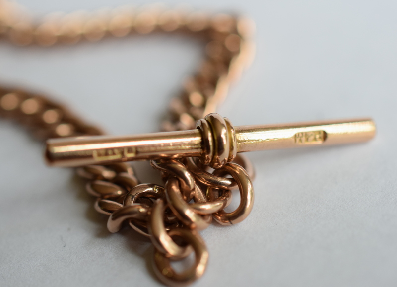 Vintage 9ct Rose Gold Double Albert Watch Chain - Image 6 of 6