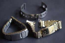 Three Gent's Watch Bracelets, Seiko, Omega