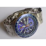 Blue Seiko Flightmaster Chronograph 100m