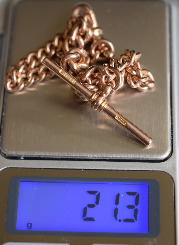 9ct Rose Gold Single Albert Watch Chain - Image 5 of 5