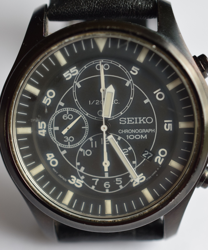 Black Seiko Chronograph 100m - Image 2 of 6