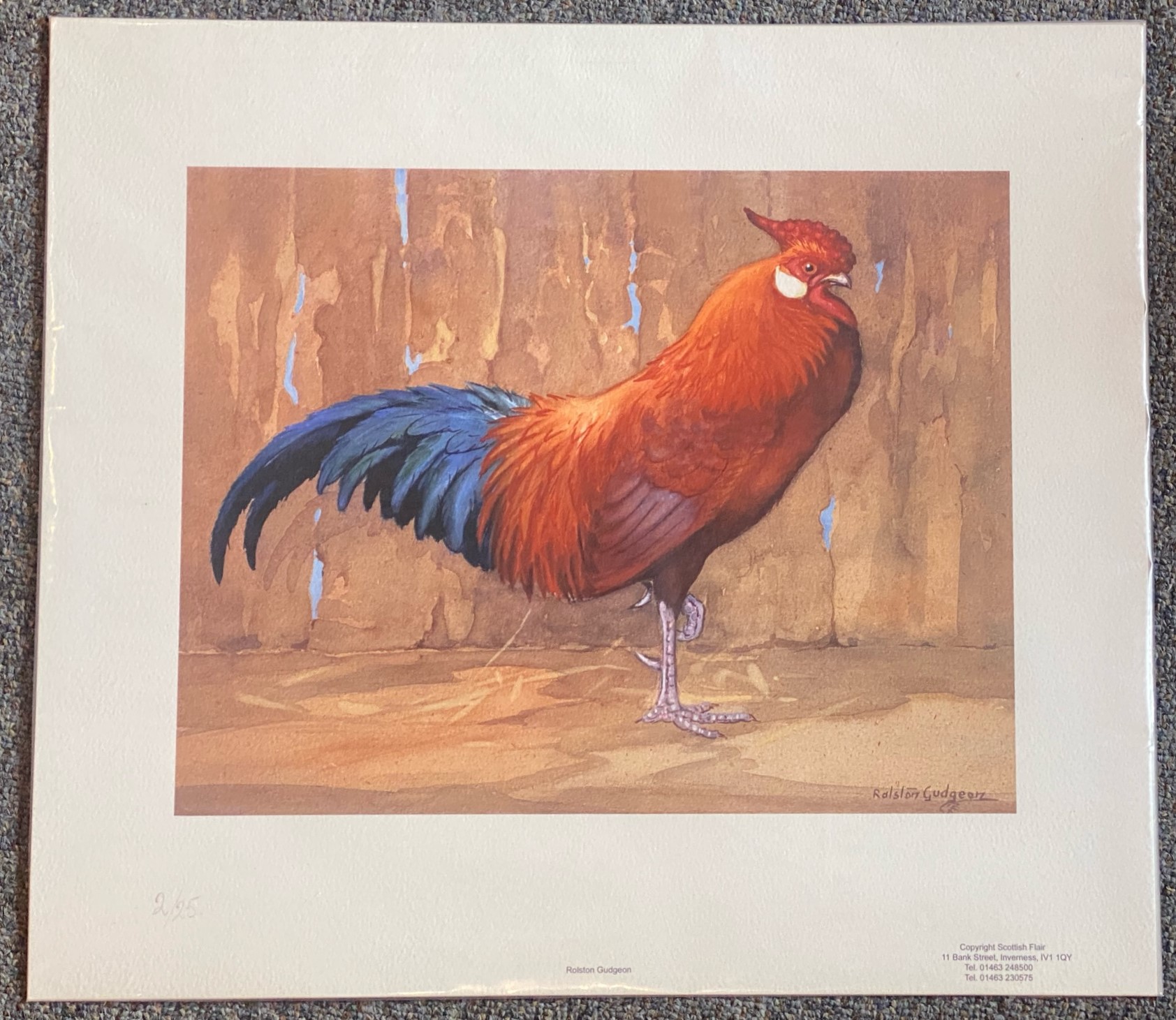 Limited edition Ralston Gudgeon Print "Red Rooster" - Image 2 of 2