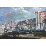 Kenneth Green 1905-1986 Suffolk artist Large oil painting “city wall”