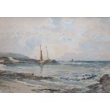 Original signed Watercolour painting, Carradale Coast by James Morris 1857-1942