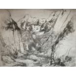 Donald Shaw Maclaughlan (Canadian 1876-1938) “Lauterbrunnen” Swiss Alps signed etching