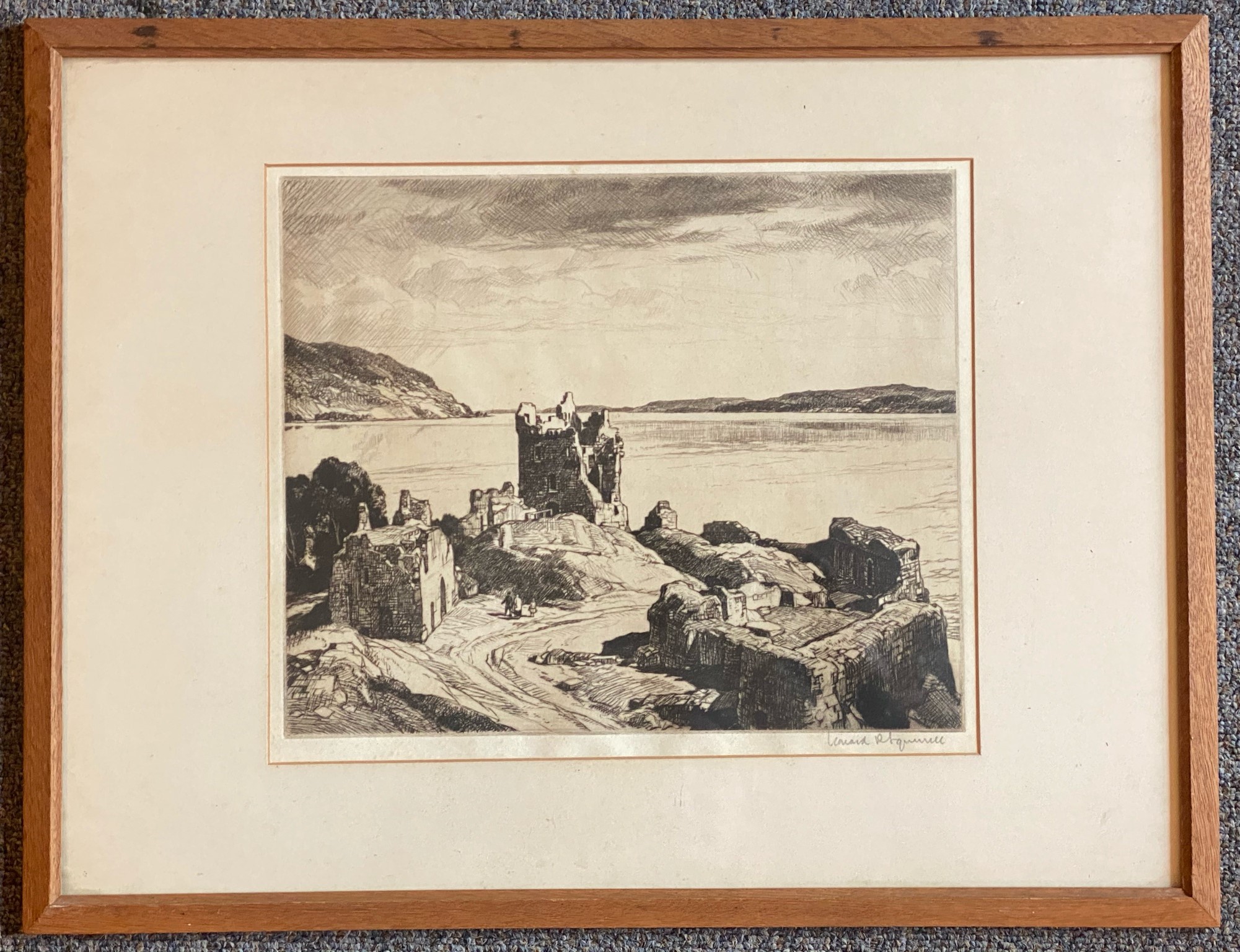 Leonard Russell Squirrel (RWS, RE, RI, PS, SGA 1893-1979) signed etching Urquhart Castle - Image 2 of 3