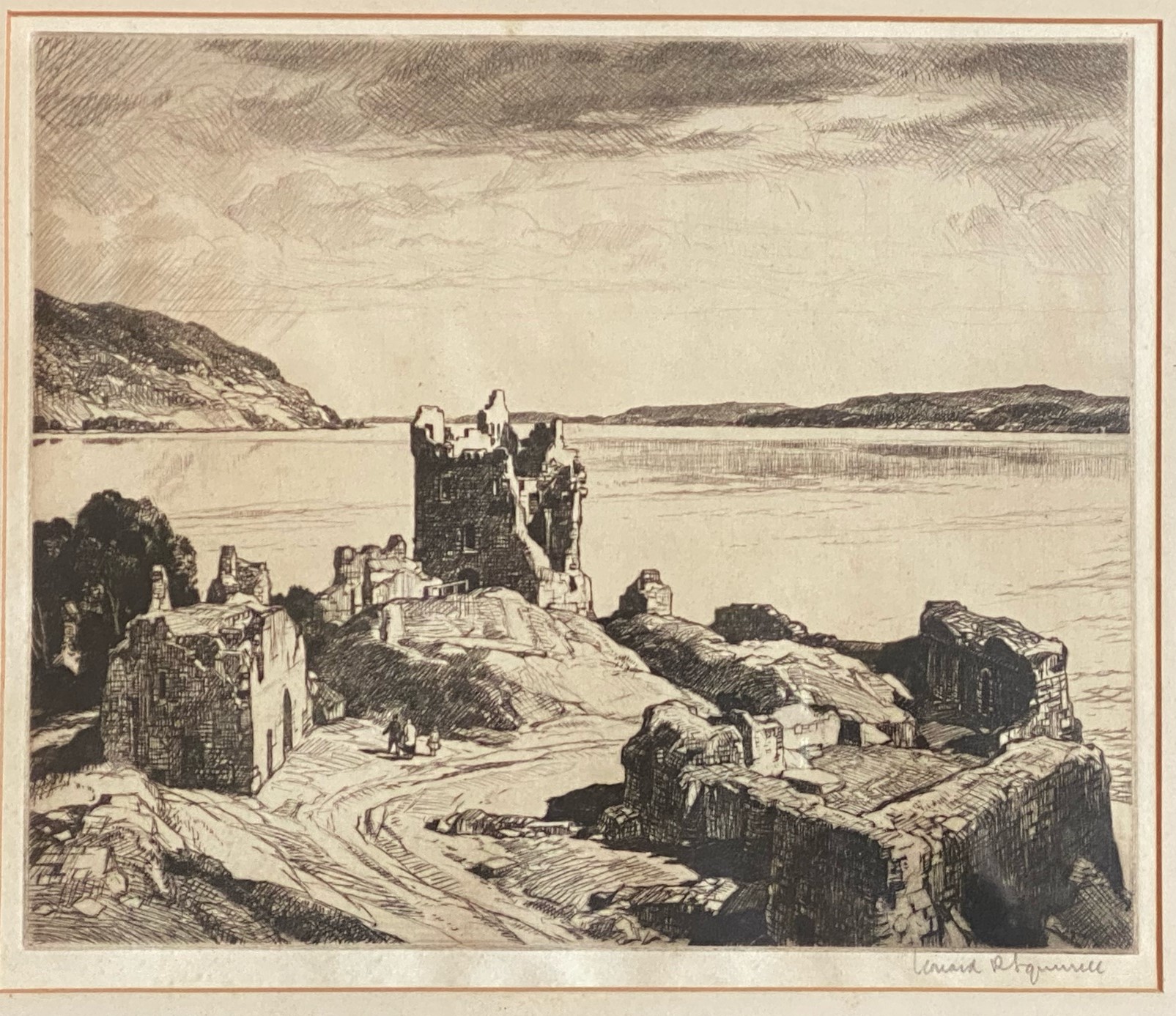 Leonard Russell Squirrel (RWS, RE, RI, PS, SGA 1893-1979) signed etching Urquhart Castle