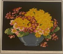 Thomas Todd Blaylock (Scottish) 1876-1929 Signed woodblock "Polyanthus"