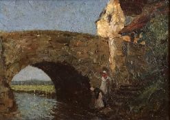 Attrib Percy Lancaster R.B.A, A.R.E, R.I, Original oil Women at Riverside