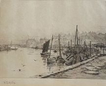 William Lionel Wyllie signed etching Coastal scene