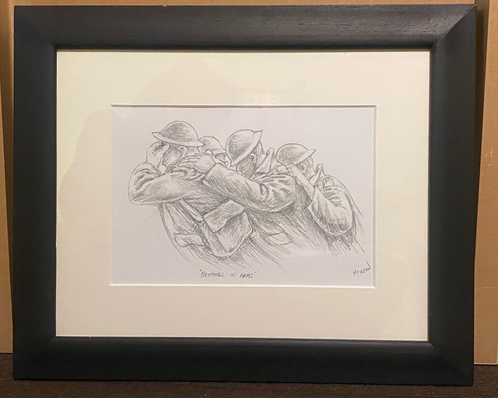 "Brothers in arms" Framed Signed Pencil drawing by Graham McKean - Image 2 of 5