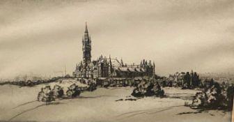 "Glasgow university" pencil signed etching by Tom Maxwell