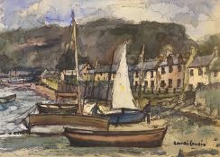 Robert Hardie Condie RSW 1898 – 1981 signed watercolour "Plockton – Pulling up the Boat"