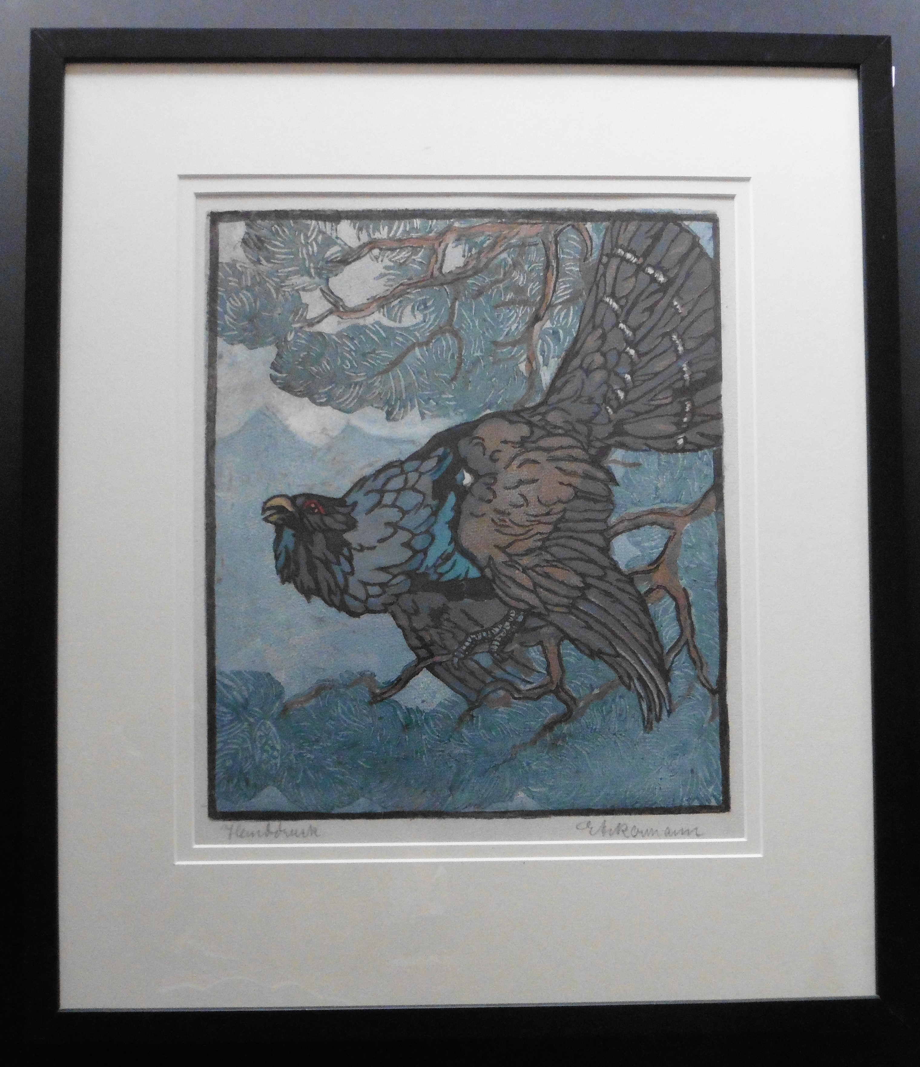 Duck- German woodblock print signed and titled indistinctly - Image 2 of 3