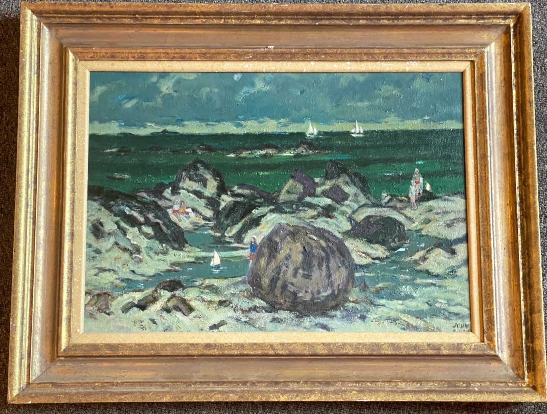 Black Rock, Iona, oil painting by John Miller 1893-1975, Exhibited, P.R.S.W, R.S.A - Image 2 of 4