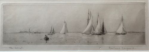 The Solent by Rowland Langmaid RA. 1897-1956 British engraver, artist and war artist