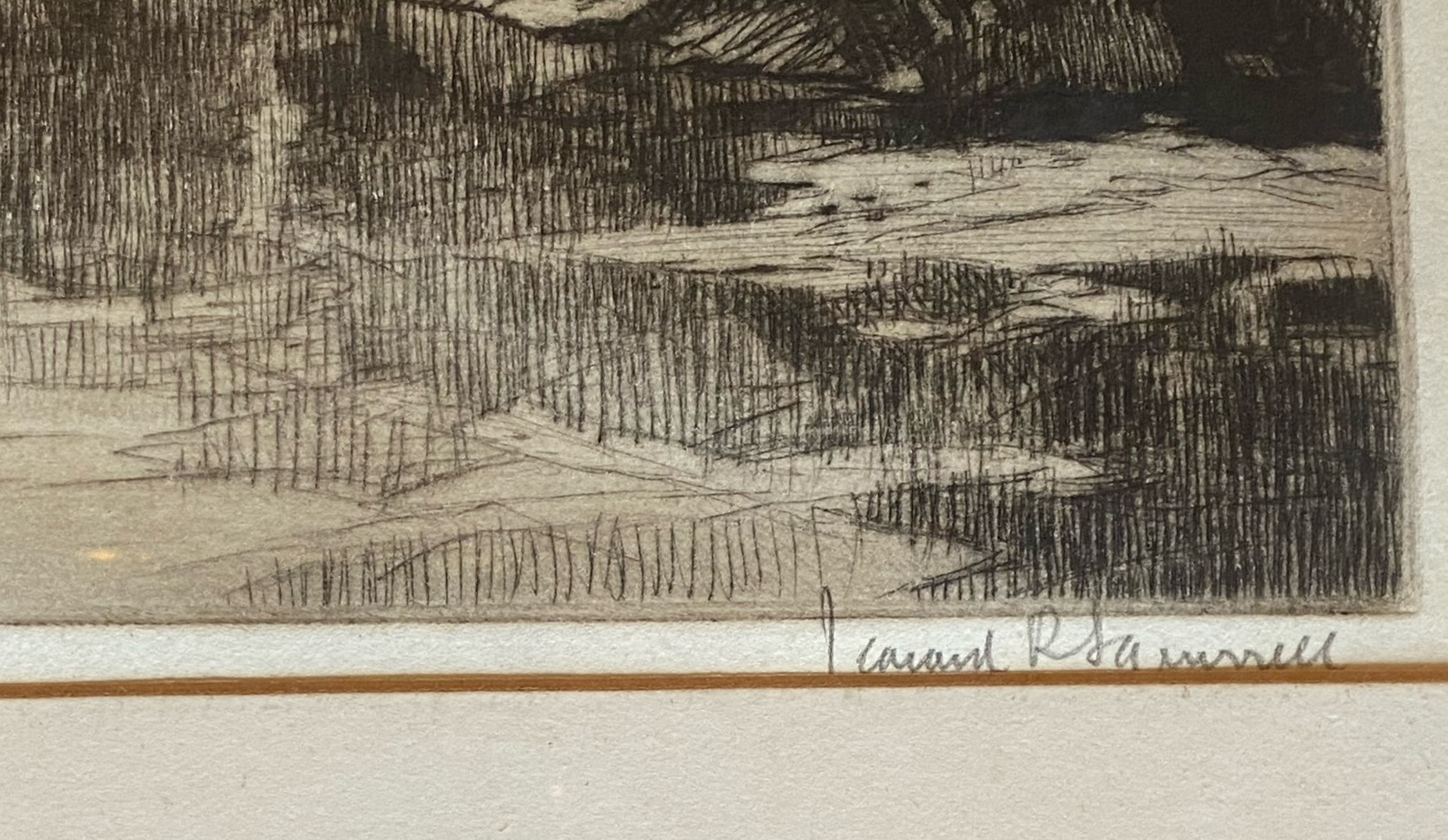 Leonard Russell Squirrel (RWS, RE, RI, PS, SGA 1893-1979) signed etching Brig O’Gowrie Deeside - Image 3 of 3
