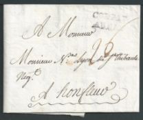 France - Maritime / Haiti 1765 .Entire letter from Cap to Honfleur with a good strike of the "COL...