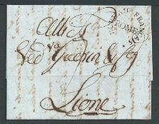 Italy/France 1803 Entire letter from Messina to Lione with a very clear strike of the unframed circu