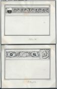 South Australia 1891-96 Competition Essays - Two well drawn pen and ink designs for Postcards, endor