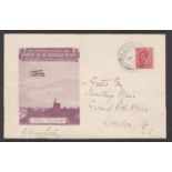 G.B. - First U.K Aerial Post 1911 (Sep.9) Violet 'Privilege Mail' envelope franked KEVII 1d, flow...