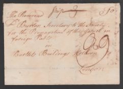 G.B - Ship Letters - Port Glasgow 1766 Entire to The Society for the Propagation of the Gospel in...