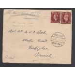 Egypt / Crash Covers 1937 (Sep. 29) Air Mail cover to England, posted at Sea with G.B 11/2d pair can