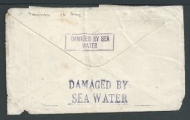 Crash & Wreck / Burma 1936 Cover from Shwebo to England bearing two differing DAMAGED BY SEA WATER c