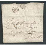 G.B. - Bishop Marks 1721 Entire letter from London to Kingsweston handstamped with "AU/31" Foreign B