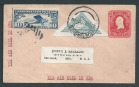 South Africa / USA 1927 USA 2c postal stationery cover posted from South Africa to the USA with 1926