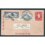 South Africa / USA 1927 USA 2c postal stationery cover posted from South Africa to the USA with 1926