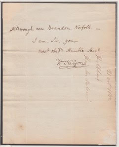 G.B. - Frees 1802 (Oct. 21) Letter written and signed by Rev. William Nelson at Hilborough, to the l - Image 2 of 2