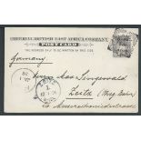 British East Africa 1895 1A postal stationery Post Card commercially used to Germany cancelled by "L