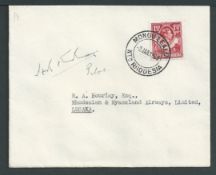 Northern Rhodesia 1939 (Jan 2) Cover franked 1 1/2d, carried on the R.A.N.A Barotseland air Service