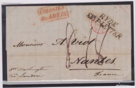 G.B. - Ship Letters - Ryde / Mauritius 1845 Entire letter from Port Louis to France endorsed "Pr Wa