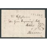 German States - Hanover 1843 Entire Letter to Mahlis with straight-line "USLAR", with manuscript "23