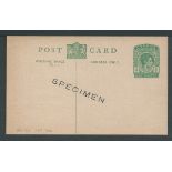 Cyprus 1938 King George VI 1/2 piastre stationery Postcard with SPECIMEN overprint (H & G24, I & P 2