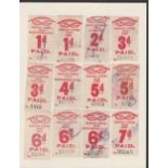 G.B. Railways 1917 North Staffordshire Railway c.1917 1d to 10 shillings red on white prepaid parcel