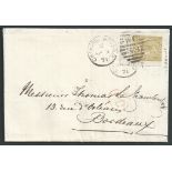 G.B. - Surface Printed 1871 Entire letter from London to France with 1867 9d straw KI wing-margined