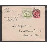 Great Britain - Railways 1906 Cover from Langwith Junction to Stoke on Trent franked by King Edward