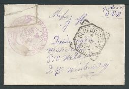 Orange Free State 1892 Stampless "In Dienst" Cover (repair to top corner) from a member of the O.V.S