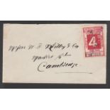 G.B. - Railways 1904 Cover to Cambridge franked London and North Western Railway 4d parcel stamp wit