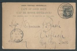 Cape of Good Hope 1900 Illustrated postal stationery Post Card by Hubrich (1d on 1 1/2d) from Cape