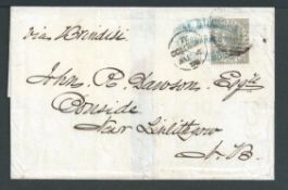 Ceylon 1874 Entire from Colombo to Scotland via Brindisi, franked 1872 96c. An unusually high rate