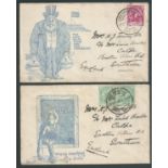 Boer War 1900 Four caricature envelopes, two used from Cape Town to England, depicting: Majuba - ...