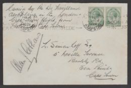 South Africa / G.B - Air Mails 1926 (Feb. 19) Cover to Cape Town endorsed "Carried by the De Havi...