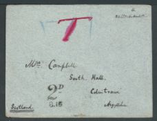 Northern Nigeria 1906 Stampless Cover to Scotland endorsed "No Stamps Available", almost certainly f