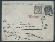 Boer War / Cape of Good Hope 1902 Stampless cover to London endorsed "active service, no stamps avai