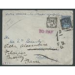 Boer War / Cape of Good Hope 1902 Stampless cover to London endorsed "active service, no stamps avai