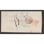 G.B. - Ship Letters - Plymouth / Madeira 1855 Stampless entire sent from Madeira to France via Engla